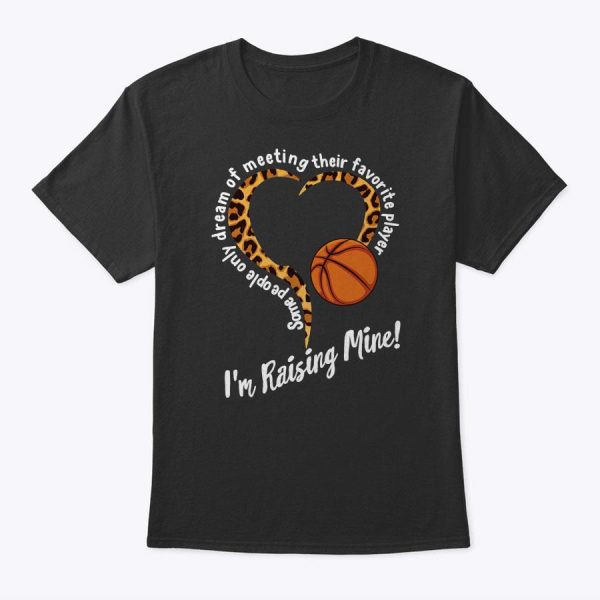 Basketball Mom Mothers Day Raising Favorite Player Leopard T-Shirt