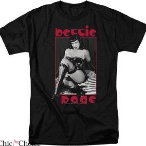 Betty Paige T-shirt Bettie Page With A Sexy Tight Leather