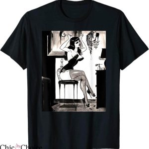 Betty Paige T-shirt Hot Pin Up Girl In Lingerie And Heels