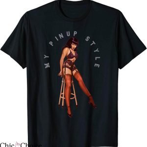 Betty Paige T-shirt Vintage Sexy Pinup Style Girl Red Socks