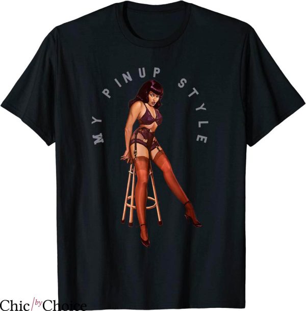 Betty Paige T-shirt Vintage Sexy Pinup Style Girl Red Socks