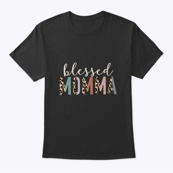Blessed Momma Cute Leopard Print T-Shirt