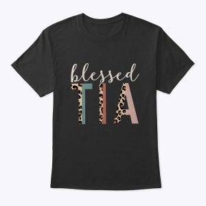 Blessed Tia Aunt Cute Leopard Print T-Shirt