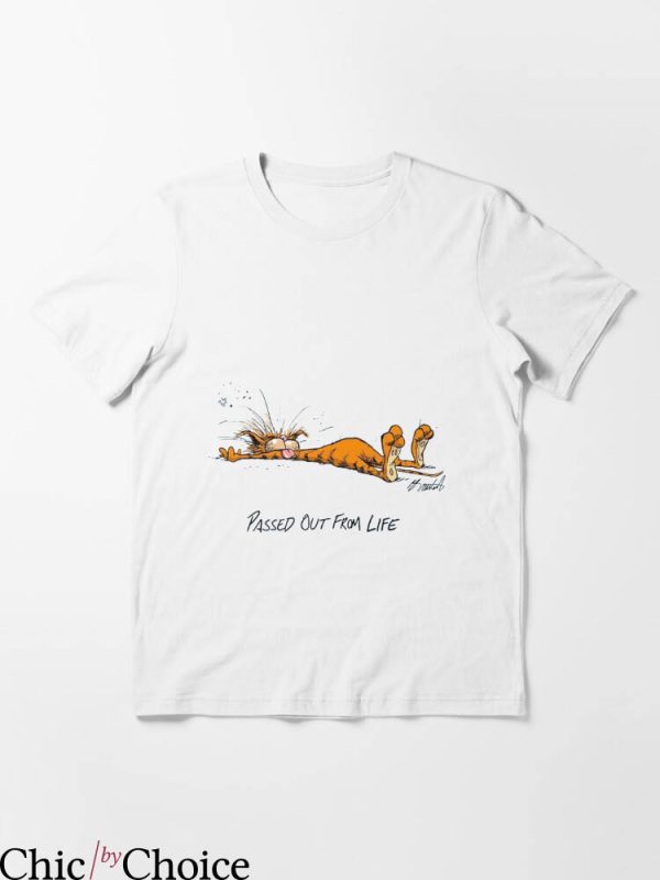 Bloom County T-shirt Funny Bill The Cat Passed Out From Life