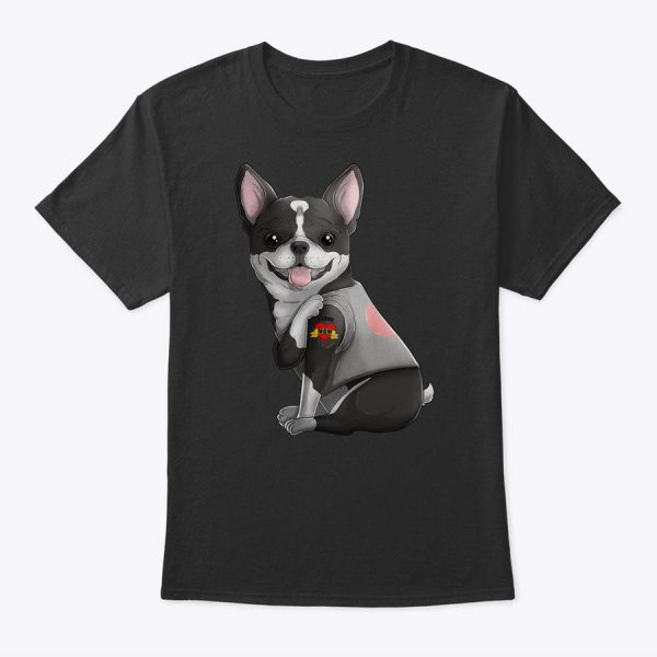 Boston Terrier I Love Mom Tattoo Dog Shirt Mother’s Day Gift T-Shirt