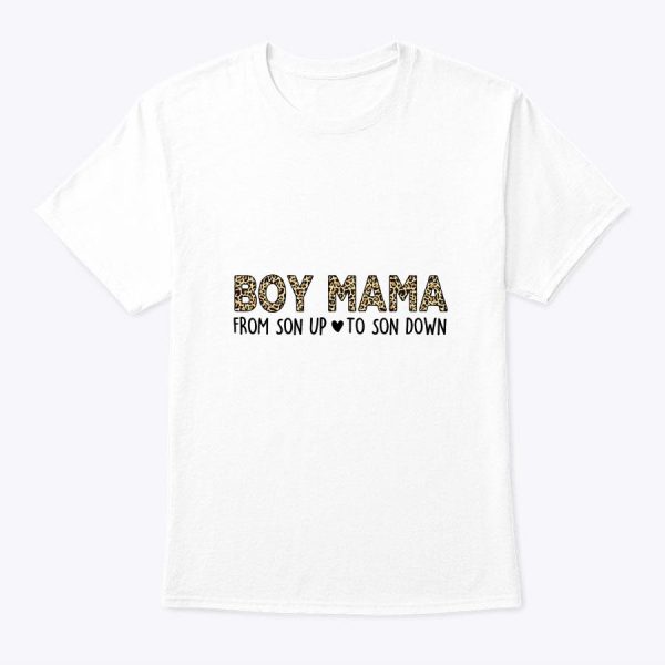 Boy Mama From Son Upto Son Down Leopard Mother’s Day Mom T-Shirt