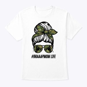 Braaap Mom Life Dirt Bike Motocross Messy Bun Dirt Bike T-Shirt
