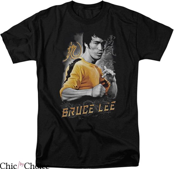 Bruce Lee T-Shirt Legend Yellow Dragon Top Martial Artist