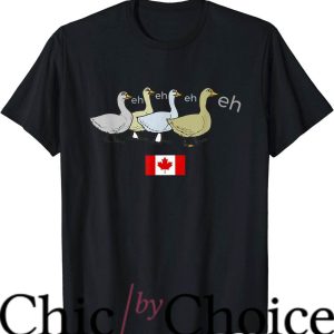 Canada Goose T-Shirt Goose Eh With Canadian Flag Trending