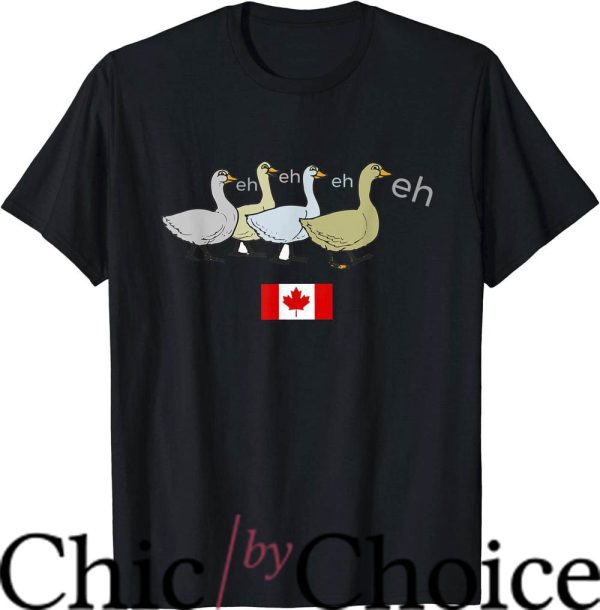 Canada Goose T-Shirt Goose Eh With Canadian Flag Trending