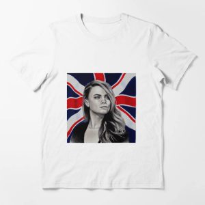 Cara Delavigne T-shirt Super Model Cara And England Flag