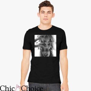 Cara Delavigne T-shirt Three Panel Of Super Model Cara