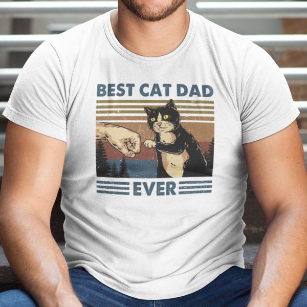 Cat Dad Shirt Vintage Cat First Bump