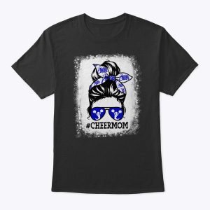 Cheer Mother Mama Cheerleading Mom Messy Bun Mother’s Day T-Shirt