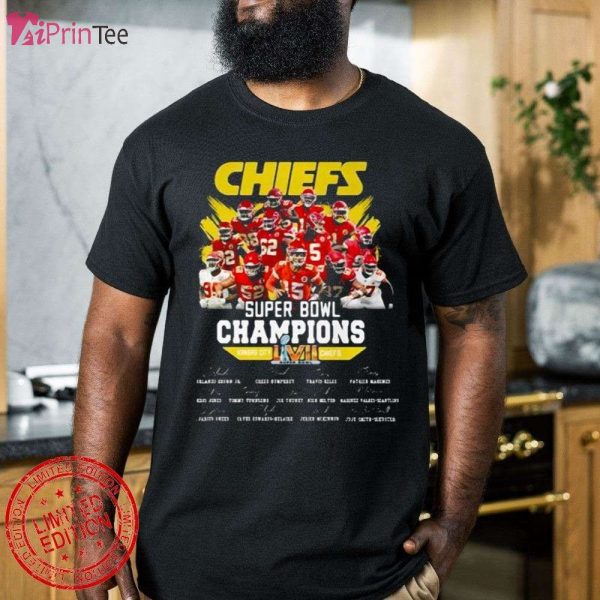 Chiefs Super Bowl Champions LVII Kansas City Chiefs Signatures 2023 T-Shirt – Best gifts your whole family