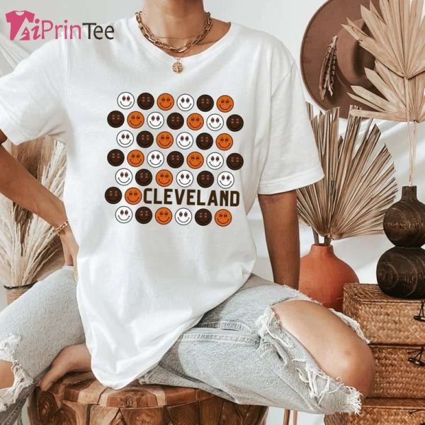 Cleveland Cute Smile Face Football T-Shirt – Best gifts your whole family