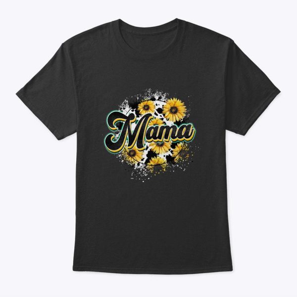 Cute Mama Cow Print Sunflower Mother’s Day T-Shirt