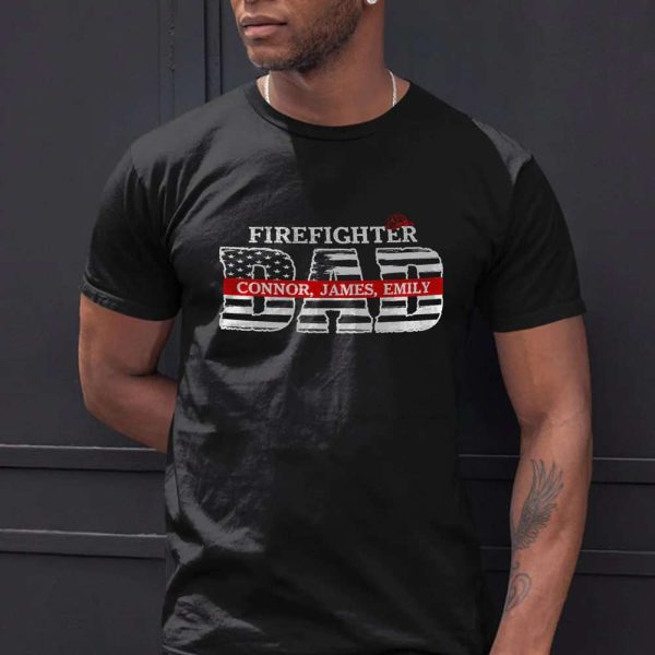 Dad Firefighter Dad Meaningful Birthday Gifts For Dad T-Shirt – Best gifts your whole family