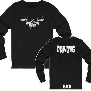 Danzig White Demon Skull with Logo Long Sleeved Shirt