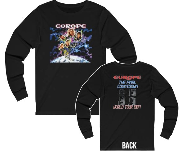 Europe The Final Countdown 1987 Long Sleeved World Tour Shirt