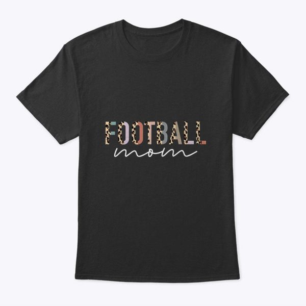 Football Mom Gifts Leopard Print Football Mama Mother’s Day T-Shirt