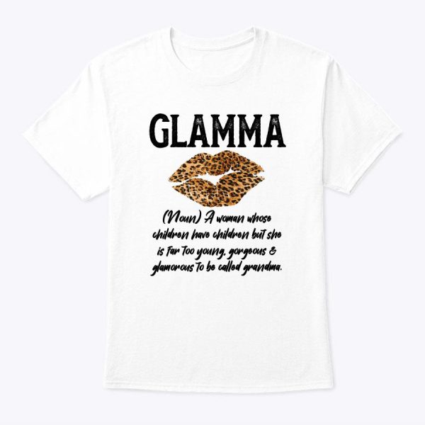 Glamma Leopard Lips Kiss- glam-Ma Description- mother’s Day T-Shirt