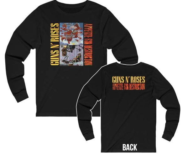 Guns N Roses Appetite For Destruction Original Cover Long Sleeved Tour Shirt