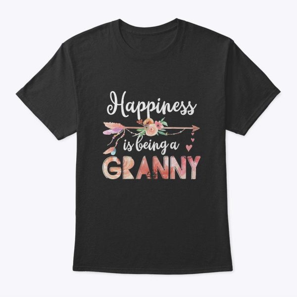 Happiness Is Being A Granny Floral Decoration Grandma T-Shirt