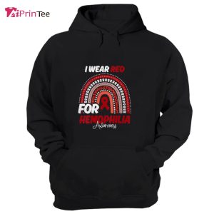 Hemophilia Awareness Month Red Ribbon Rainbow T-Shirt – Best gifts your whole family