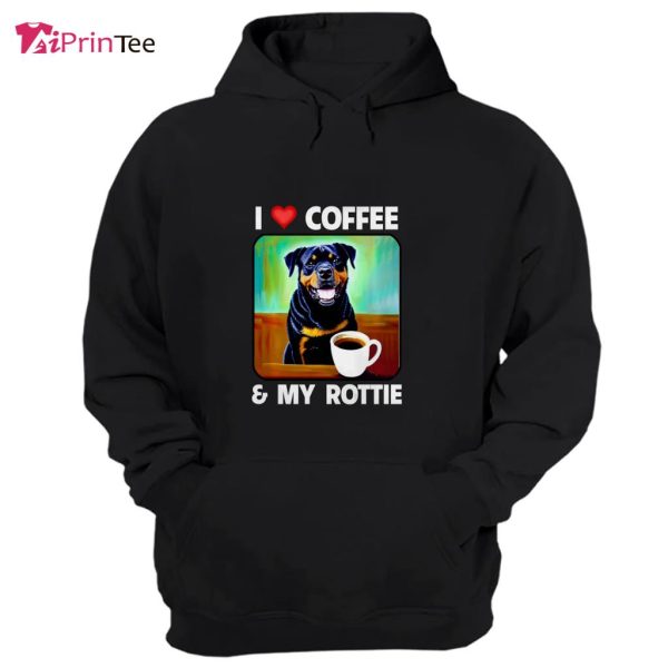 I Love Coffee and My Rottie Mom Dad Rottweiler Dog Owner T-Shirt – Best gifts your whole family