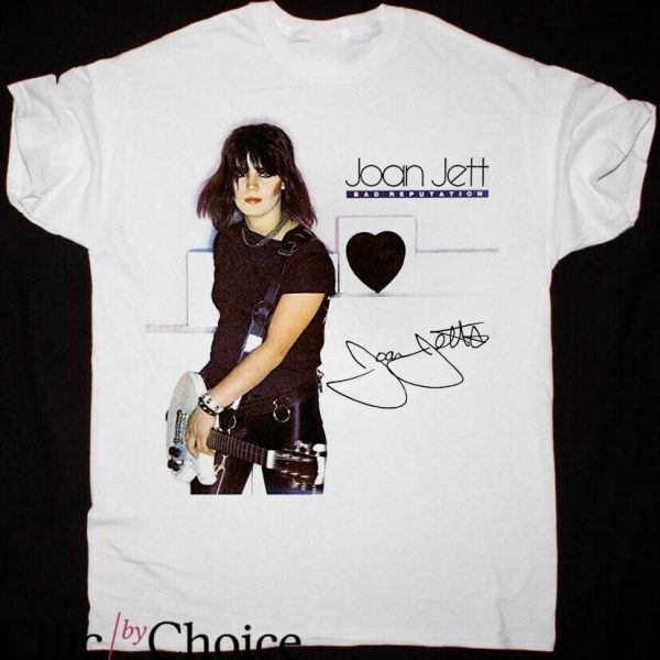 Joan Jett T-shirt Joan With Signature Blackhearts Rock Lover