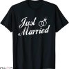 Just Married T-shirt Diamond Engagement Ring Typography