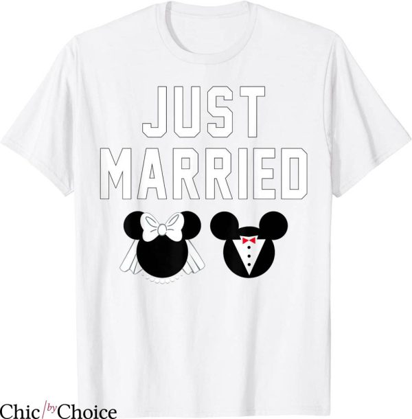Just Married T-shirt Disney Bridal Just Married With Mickey