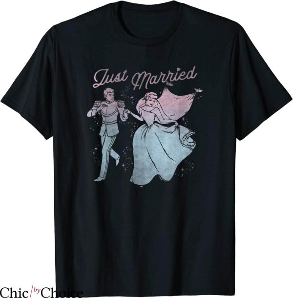 Just Married T-shirt Disney Cinderella Prince And Princess