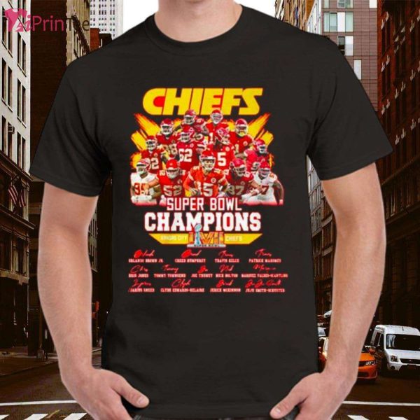 KC Kansas City Chiefs Team Players Signs Super Bowl 2023 NFL T-Shirt – Best gifts your whole family