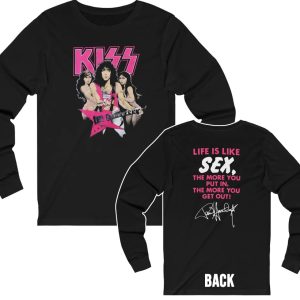 KISS 1987 Crazy Nights Paul Stanley with Girls Life is Like Sex Long Sleeved shirt