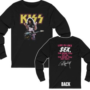 KISS Crazy Nights Era Paul Stanley with Guitar Life Is Like Sex Long Sleeves shirt