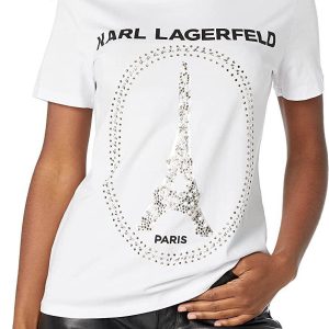 Karl Lagerfeld T-Shirt Sequin Eiffel Tower Tee Tee Trending