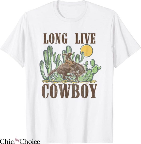 Long Live Cowboys T-shirt Riding Horse Retro Western Country