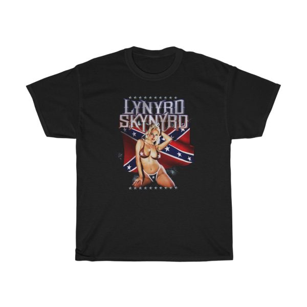 Lynyrd Skynyrd Bikini GIrl with Rebel Flag Custom Shirt
