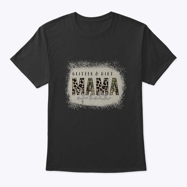 Mama Of Both Bleached Tees Glitter &amp Dirt Mama Of Both Camo T-Shirt