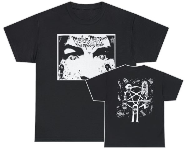 Marilyn Manson And The Spooky Kids Charles Manson Pentagram Band Drawings Shirt