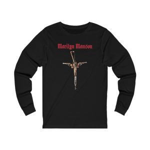 Marilyn Manson Guns, God and Government Gun Cross Long Sleeved Shirt