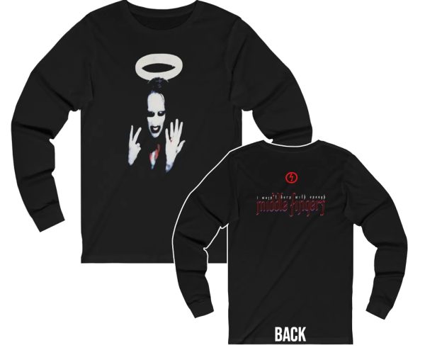 Marilyn Manson I Wasn’t Born With Enough Middle Fingers Long Sleeved Shirt