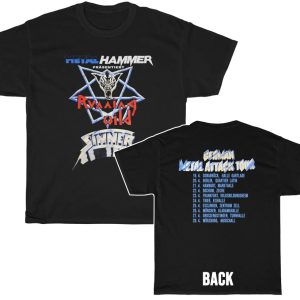 Metal Hammer Running Wild Sinner 1984 German Metal Attack Tour Shirt Metal Hammer Running Wild Sinner 1984 German Metal Attack Tour Shirt