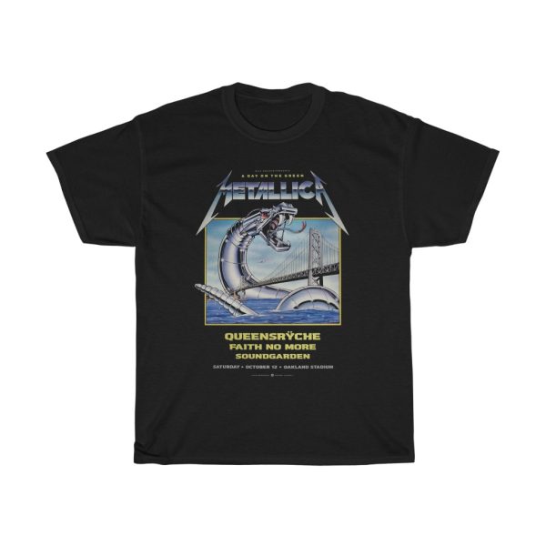 Metallica 101291 Day on The Green Oakland Stadium Queensryche Faith No More Soundgarden Flyer Shirt