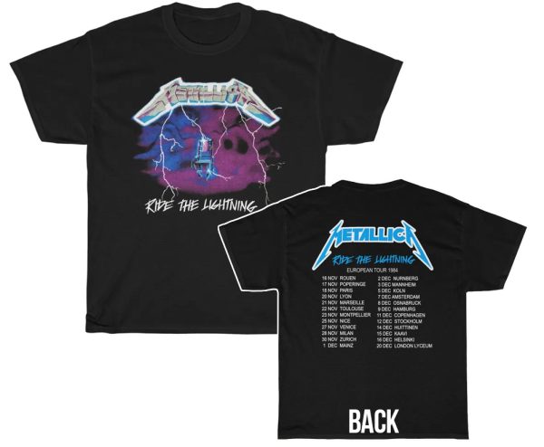 Metallica 1985 Ride The Lighting European Tour Shirt