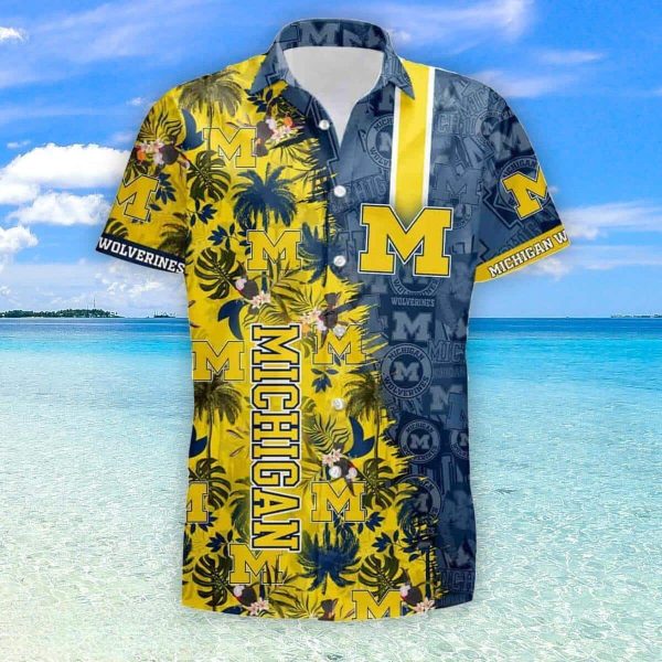 NCAA Michigan Wolverines Hawaiian Shirt Gift For Beach Vacation