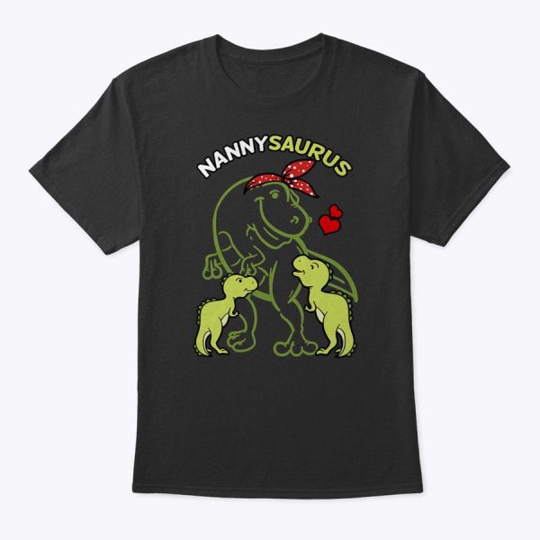 Nannysaurus Nanny 2 Kids Dinosaur Mother’s Day T-Shirt