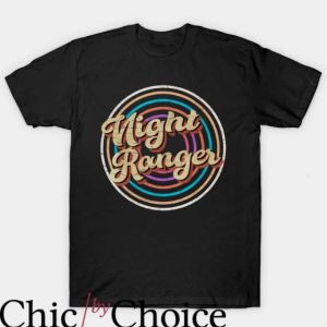 Night Ranger T Shirt Vintage Circle Line Color Shirt